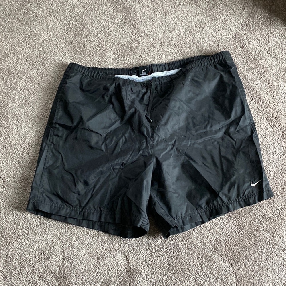 Nike Black Swim Trunks Mesh Lined Drawstring Athletic Shorts SIZE XXL